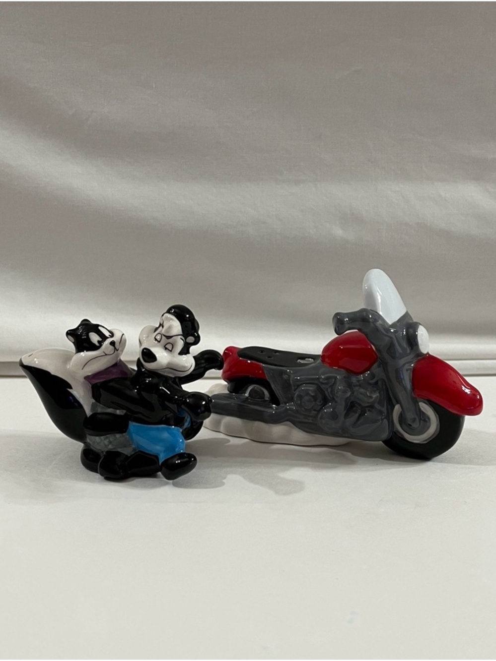 Warner Bros. Red, Black & Gray Motorcycle Salt and Pepper Set